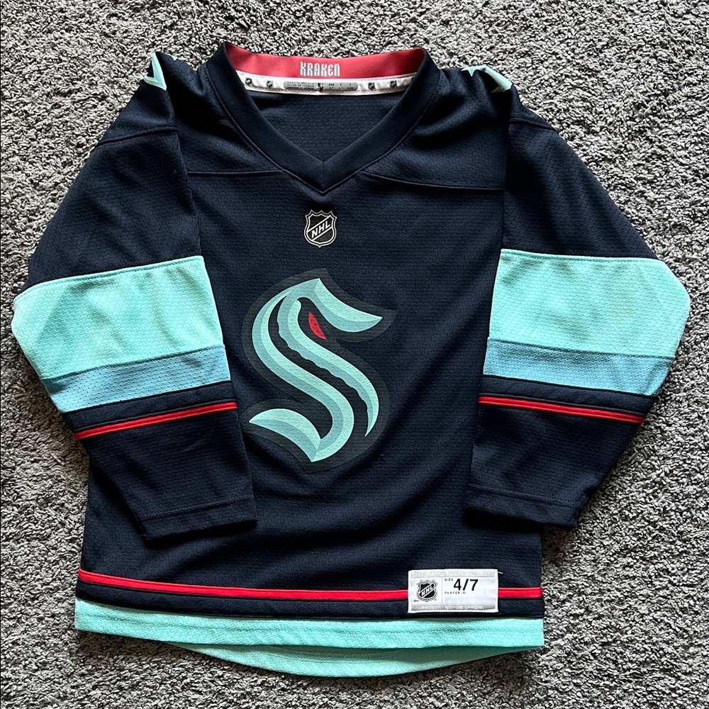 Kids Hockey Jersey - Black and Aqua